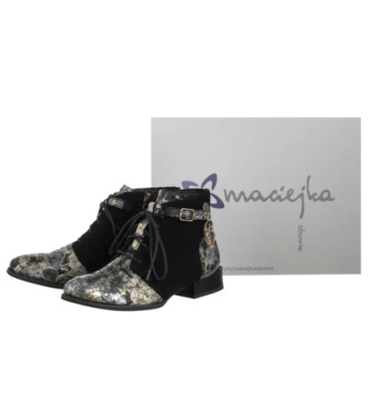 Maciejka Czarne Kwiaty 5743A-03/00-8 (MA1407-a) shoes