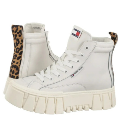 Tommy Hilfiger Tjw Vulc Flatform Leopard Ecru EN0EN02858 YBL (TH1402-a) shoes