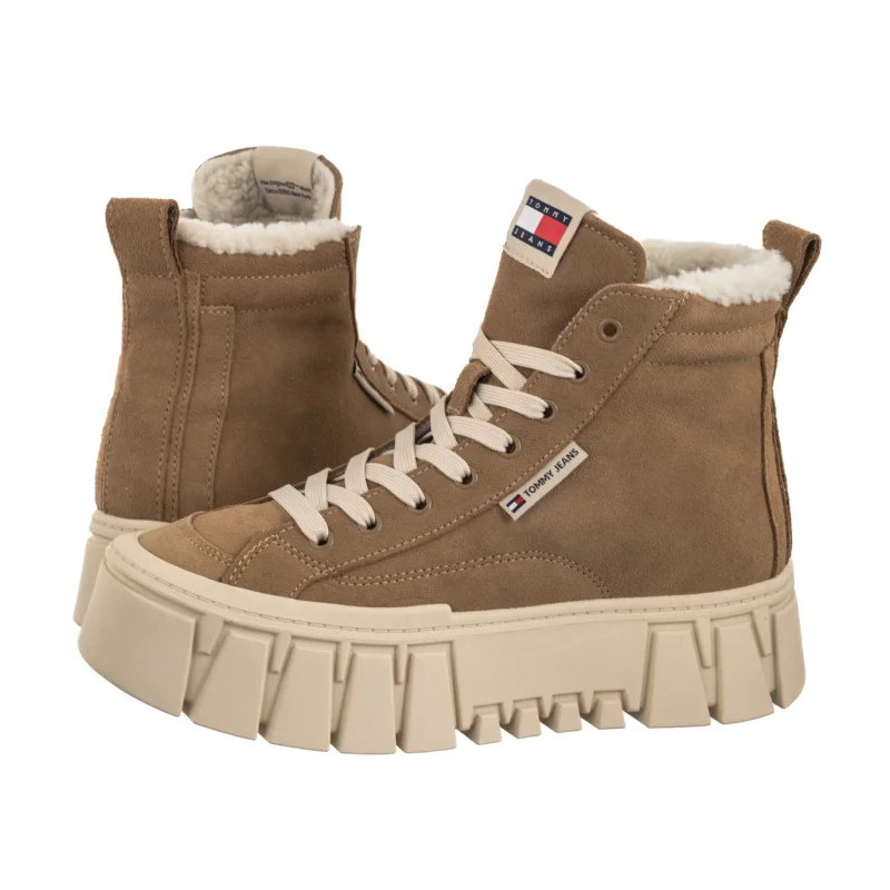 Tommy Hilfiger Tjw Vulc Flatform Suede Wl Bronze Twist EN0EN02894 RBH (TH1403-a) shoes