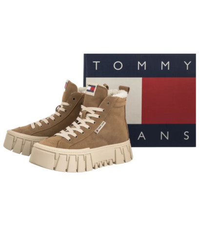 Tommy Hilfiger Tjw Vulc Flatform Suede Wl Bronze Twist EN0EN02894 RBH (TH1403-a) shoes