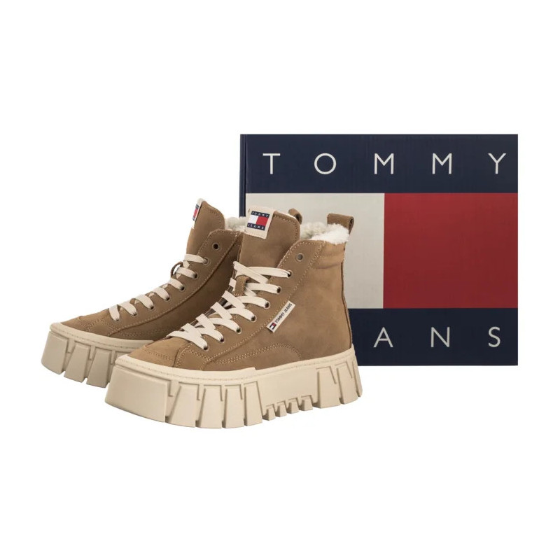Tommy Hilfiger Tjw Vulc Flatform Suede Wl Bronze Twist EN0EN02894 RBH (TH1403-a) shoes