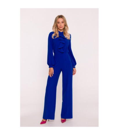 S420 Kombinezon z żabotem - chabrowy