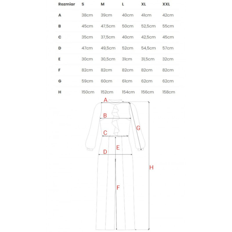 S420 Kombinezon z żabotem - chabrowy