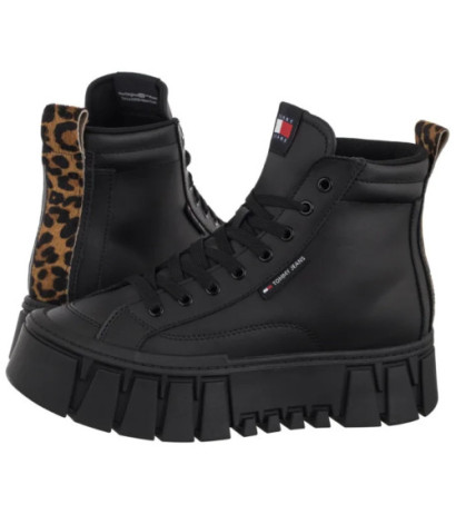 Tommy Hilfiger Tjw Vulc Flatform Leopard Black EN0EN02858 BDS (TH1402-b) shoes