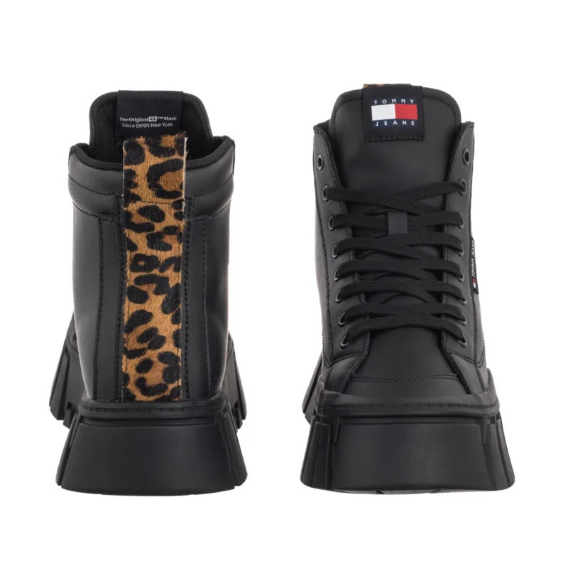 Tommy Hilfiger Tjw Vulc Flatform Leopard Black EN0EN02858 BDS (TH1402-b) shoes