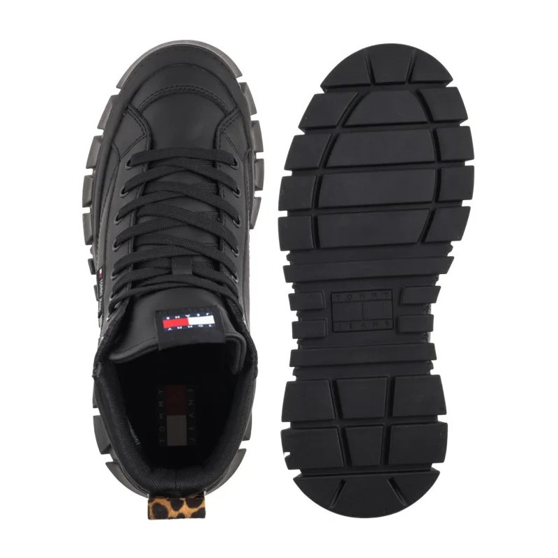 Tommy Hilfiger Tjw Vulc Flatform Leopard Black EN0EN02858 BDS (TH1402-b) shoes