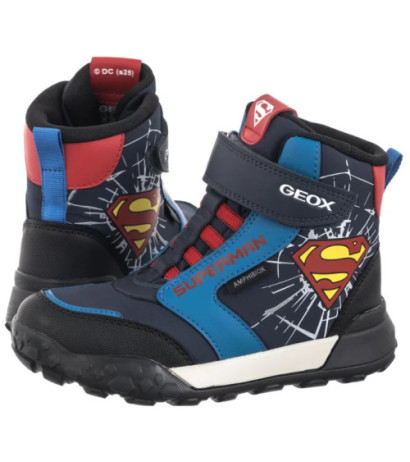 Geox J Trekkyup B ABX E Navy/Red J56MBC 054FU C0735 (GE240-a) ankle boots