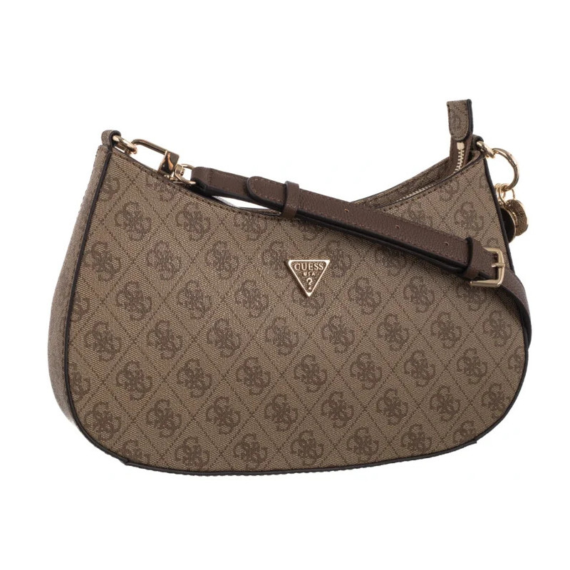 Guess Noelle II Top Zip Shoulder Bag HWBG96 72180 Latte Logo/Brown (GU787-a) handbag