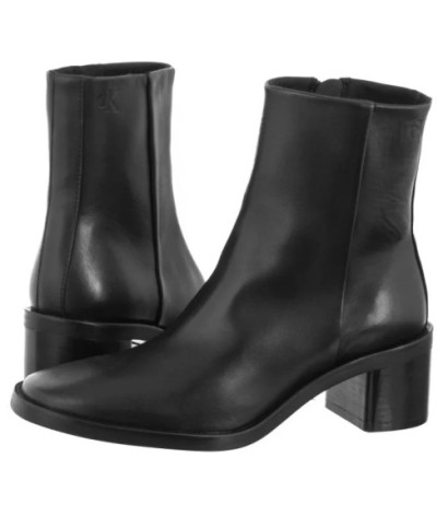Calvin Klein Block Heel Zip Boot Lth Ck Black HW0HW02593 BEH (CK699-a) shoes