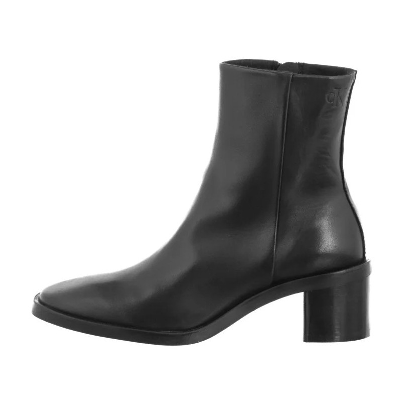 Calvin Klein Block Heel Zip Boot Lth Ck Black HW0HW02593 BEH (CK699-a) shoes