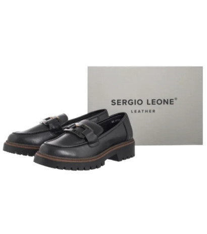 Sergio Leone Czarne MK 25166-S  (SL582-b) shoes