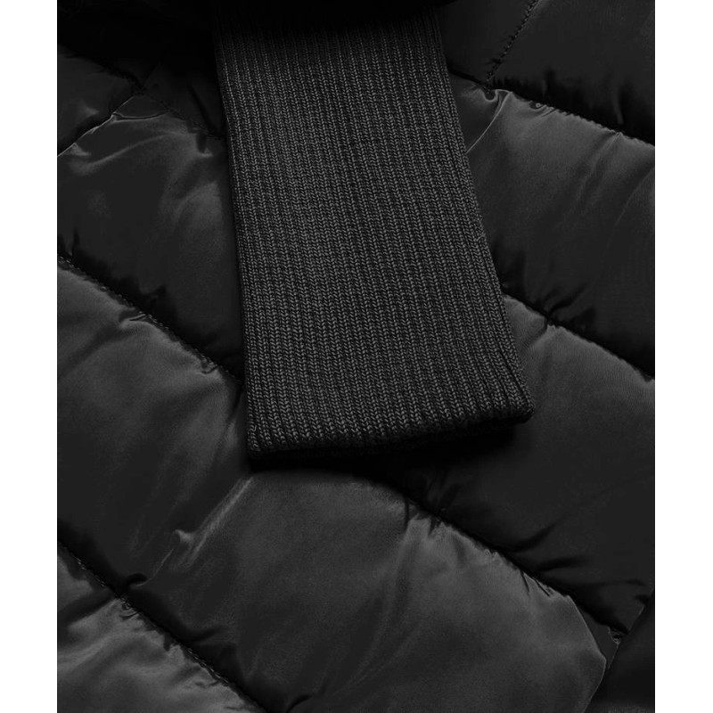 LONG JACKET WITH HOOD BLACK (PM7231) striukė