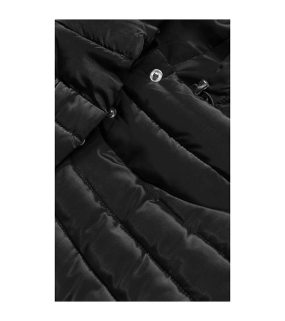 LONG JACKET WITH HOOD BLACK (PM7231) striukė