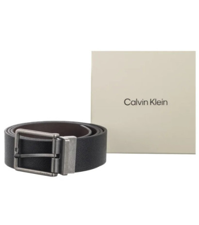 Calvin Klein Warmth Buckle 40mm Rev/Adj Black/Dark Drown/Antique Silver LV04D7048G V8L (CK686-a) belt