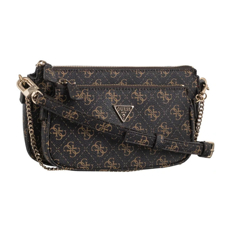 Guess Noelle II Dbl Pouch Crossbody HWQG96 72710 Brown Logo (GU778-a) handbag