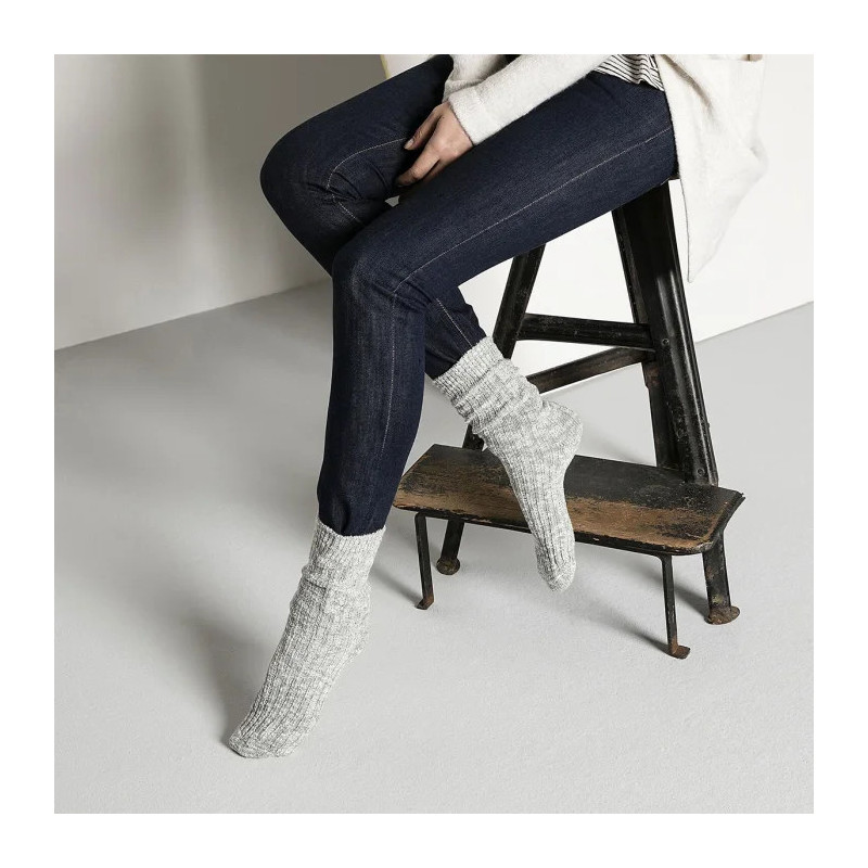Birkenstock Cotton Slub W Gray/White 1008032 (BK341-a) socks