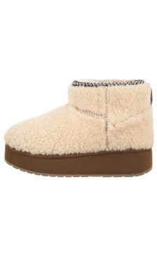 EMU Australia Stinger Micro Flatform Teddy Natural W13187 (EM545-a) shoes