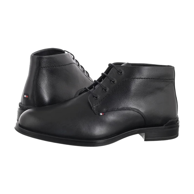 Tommy Hilfiger Corporate Hilfiger Lth Boot Black FM0FM05697 BDS (TH1410-a) shoes