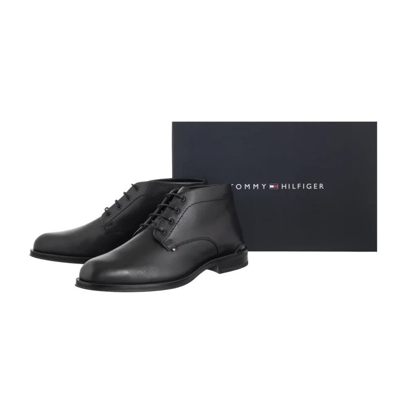 Tommy Hilfiger Corporate Hilfiger Lth Boot Black FM0FM05697 BDS (TH1410-a) shoes