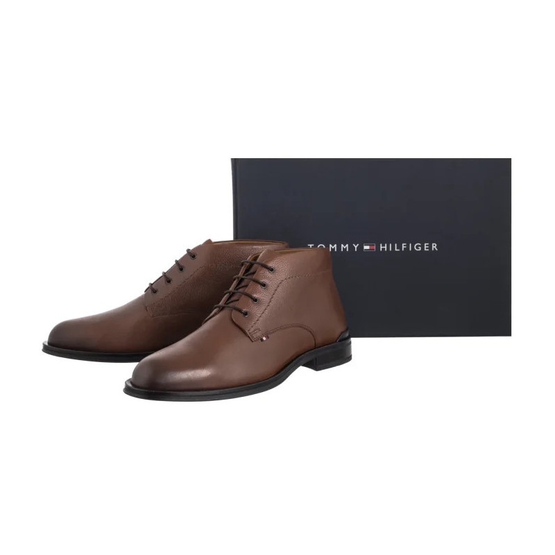 Tommy Hilfiger Corporate Hilfiger Lth Boot Winter Cognac FM0FM05697 GVI (TH1410-b) shoes