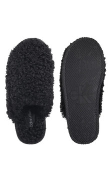 Calvin Klein Close Slipper Fur Black YW0YW01975 BEH (CK701-b) Women's Shoes/Flip Flops
