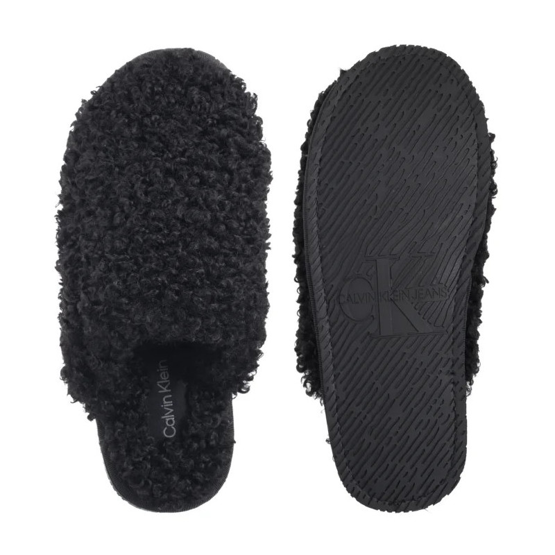 Calvin Klein Close Slipper Fur Black YW0YW01975 BEH (CK701-b) Women's Shoes/Flip Flops
