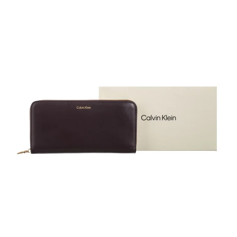 Calvin Klein CK Puller Large Zip Around Fudge LV04F1093G BAP (CK692-b) handbag