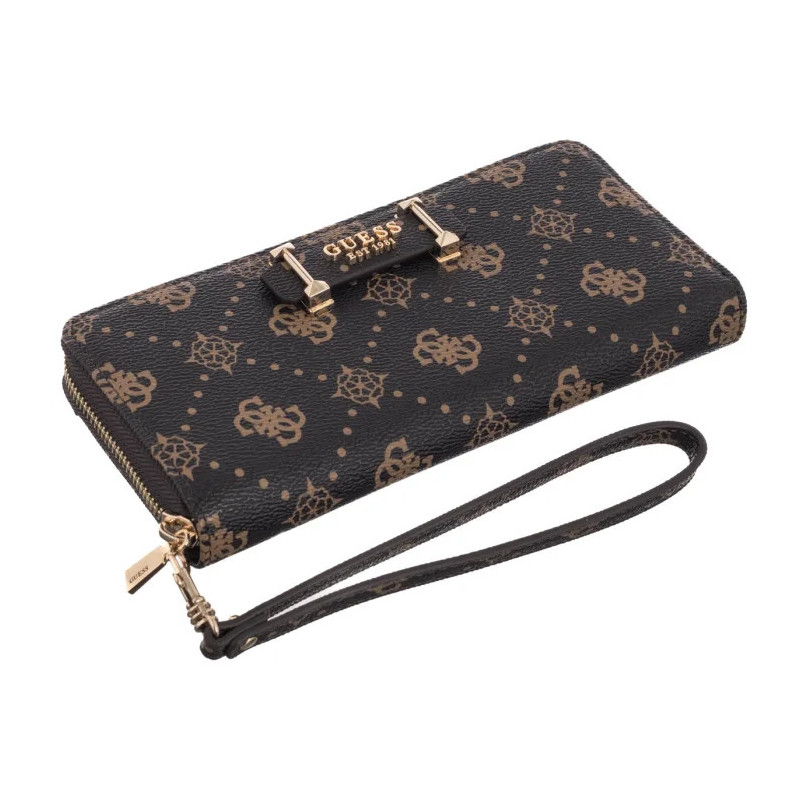 Guess Silia Slg Large Zip Around SWGP98 90146 Espresso Logo (GU836-a) handbag