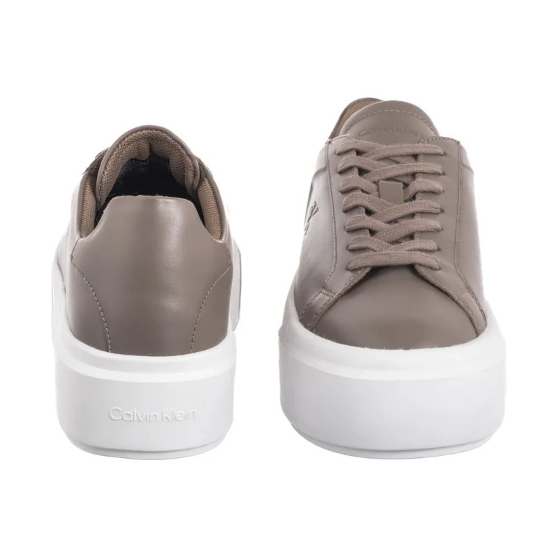 Calvin Klein Flatform Lace Up Lth Mg Desert Taupe/Bright White YW0YW01928 PBO (CK710-b) shoes