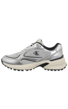 Calvin Klein Hike Runner Laceup Mesh Mix Met Silver/Black/Marshmallow YM0YM01402 0IX (CK708-a) sports shoes