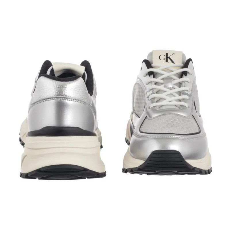 Calvin Klein Hike Runner Laceup Mesh Mix Met Silver/Black/Marshmallow YM0YM01402 0IX (CK708-a) sports shoes