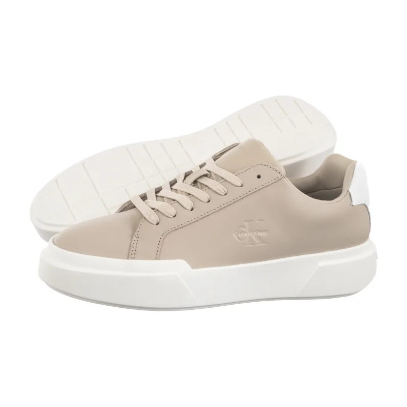 Calvin Klein Chunky Cupsole Laceup Lth Wn Stone Beige/Bright White YW0YW01947 ACE (CK688-b) sports Shoes