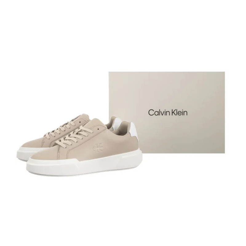 Calvin Klein Chunky Cupsole Laceup Lth Wn Stone Beige/Bright White YW0YW01947 ACE (CK688-b) sports Shoes
