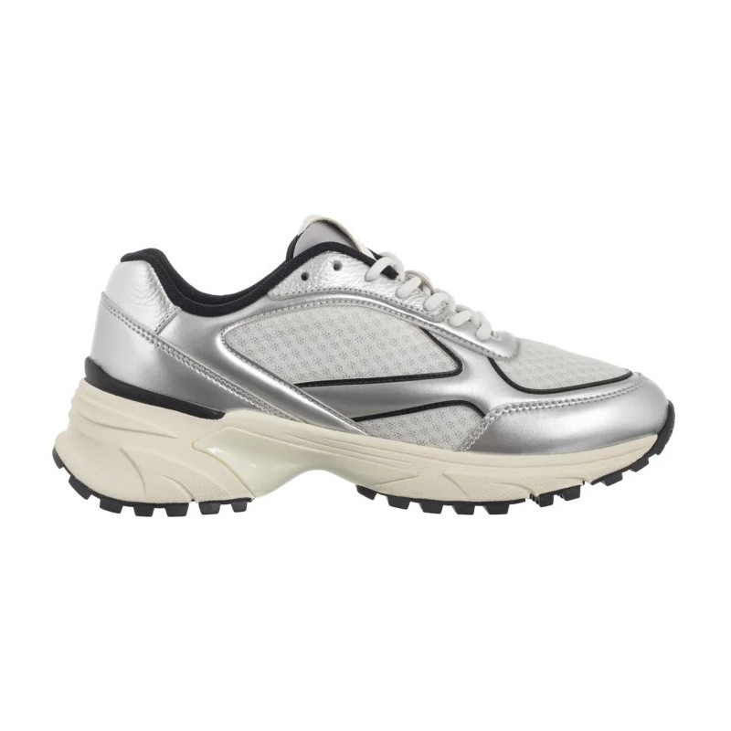 Calvin Klein Hike Runner Lace Up Mesh Mix Met Silver/Black/Bright White YW0YW02063 0IX (CK709-a) sports Shoes