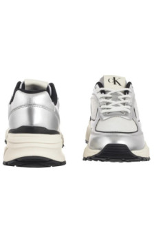 Calvin Klein Hike Runner Lace Up Mesh Mix Met Silver/Black/Bright White YW0YW02063 0IX (CK709-a) sports Shoes