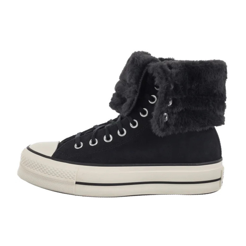 Converse CTAS Fold Over Lift X-Hi Black/Black/Egret A15229C (CO819-a) boots