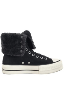Converse CTAS Fold Over Lift X-Hi Black/Black/Egret A15229C (CO819-a) boots