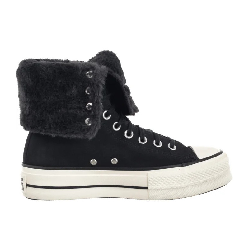 Converse CTAS Fold Over Lift X-Hi Black/Black/Egret A15229C (CO819-a) boots