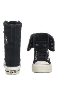 Converse CTAS Fold Over Lift X-Hi Black/Black/Egret A15229C (CO819-a) boots