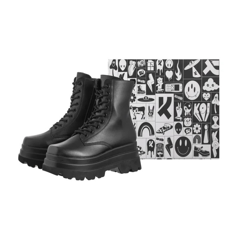 Koi Footwear Deathwatch Trident Platform Boots Black KA0061 (KO6-a) shoes