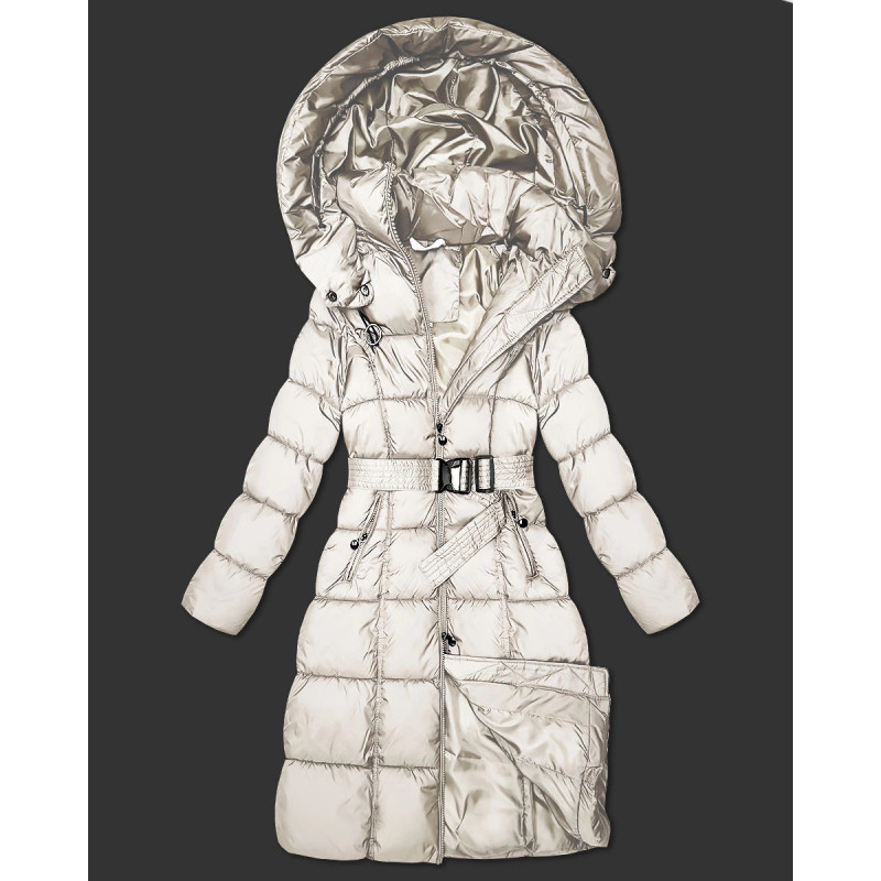 LONG JACKET WITH HOOD BLACK (PM7231) striukė