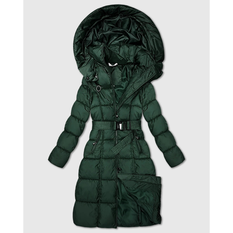 LONG JACKET WITH HOOD BLACK (PM7231) striukė