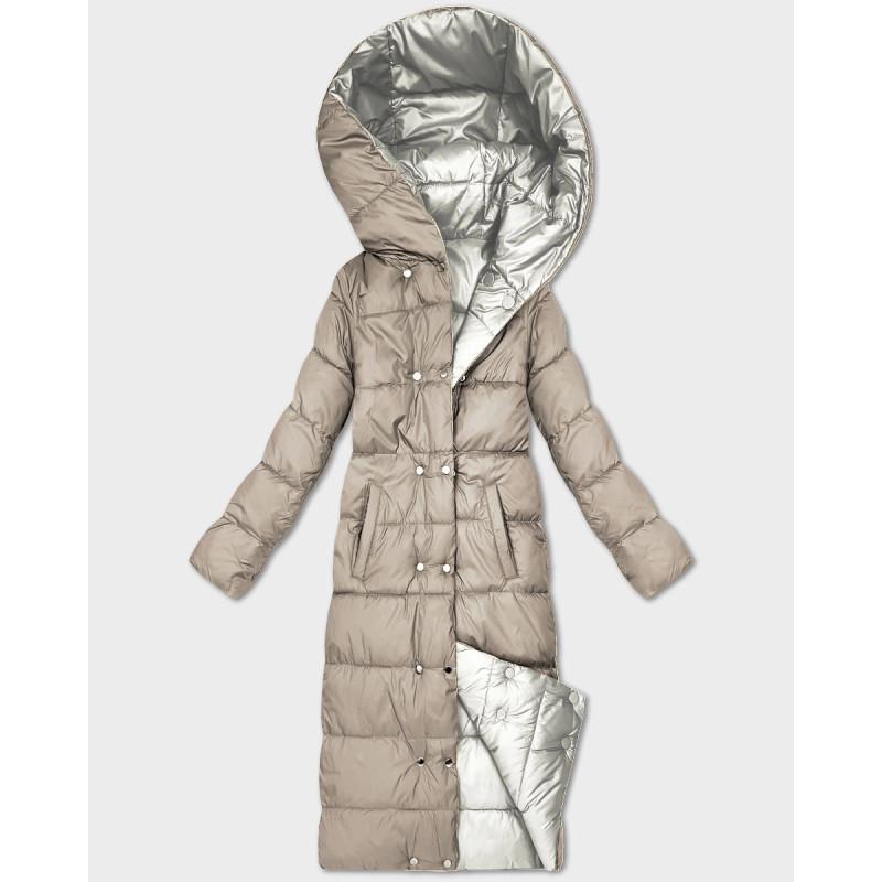 LONG JACKET WITH HOOD BLACK (PM7231) striukė