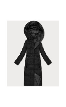 LONG JACKET WITH HOOD BLACK (PM7231) striukė