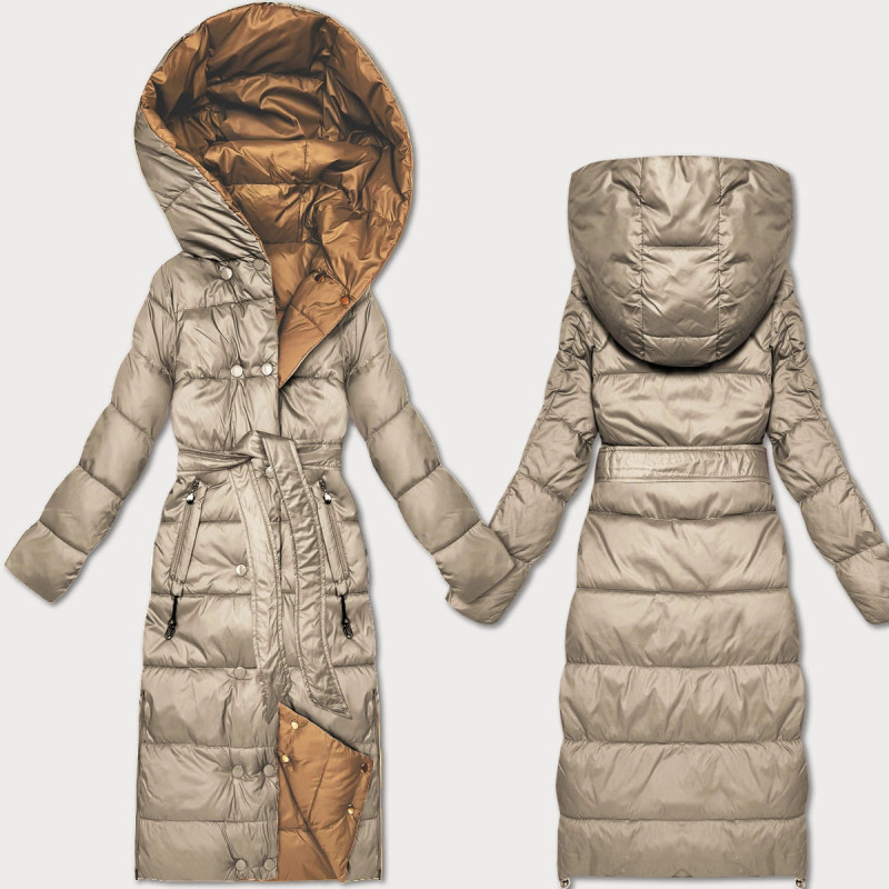 LONG JACKET WITH HOOD BLACK (PM7231) striukė