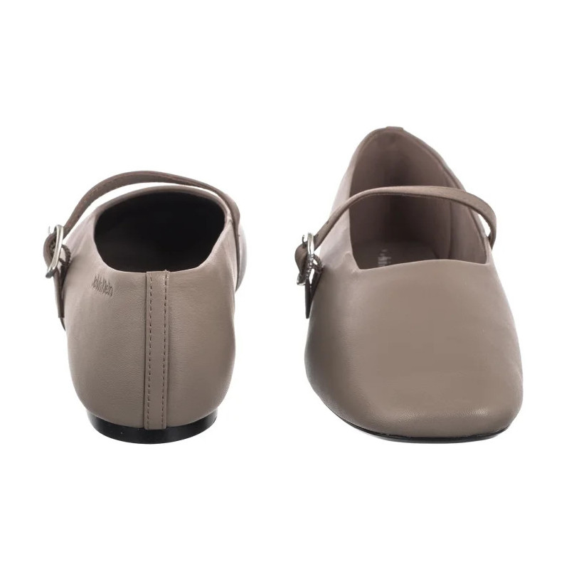 Calvin Klein Oblique Ballerina Mj Lth Hdw Desert Taupe HW0HW02847 PBO (CK718-a) ballerinas