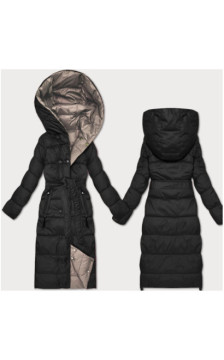 LONG JACKET WITH HOOD BLACK (PM7231) striukė