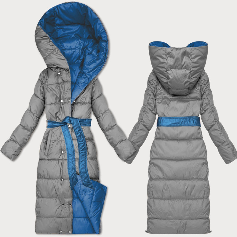 LONG JACKET WITH HOOD BLACK (PM7231) striukė