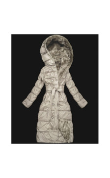 LONG JACKET WITH HOOD BLACK (PM7231) striukė