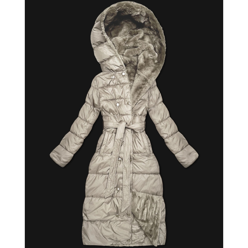 LONG JACKET WITH HOOD BLACK (PM7231) striukė